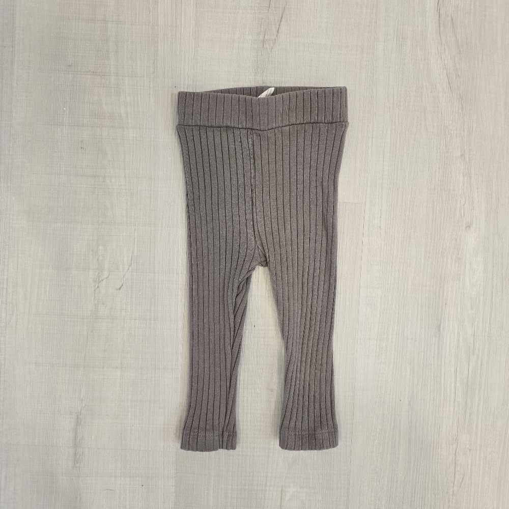 Kate Quinn, Gray Ribbed Kids Leggings, 6-12mths, EUC